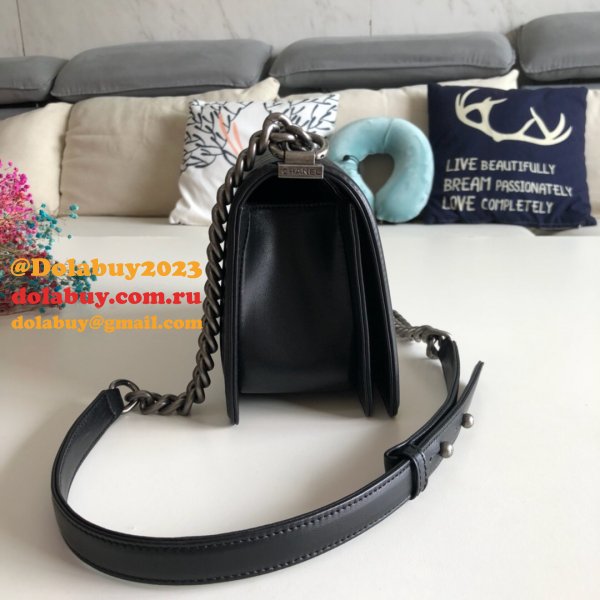 Fashion CC Le Boy Top Quality Black Bags lambskin 25cm