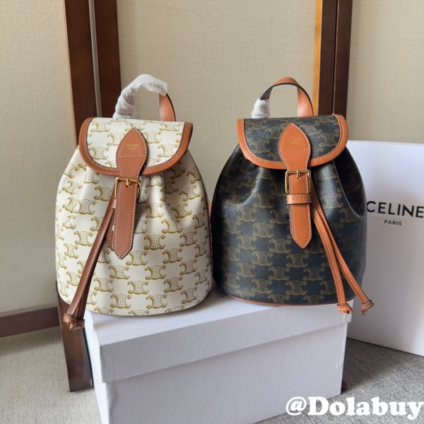 Backpack Celine Replica 197662 Folco Triomphe Canvas Bag