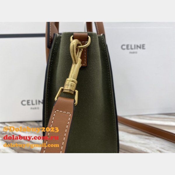 Designer Replica Celine Brown/Green Luggage Bags For Sale