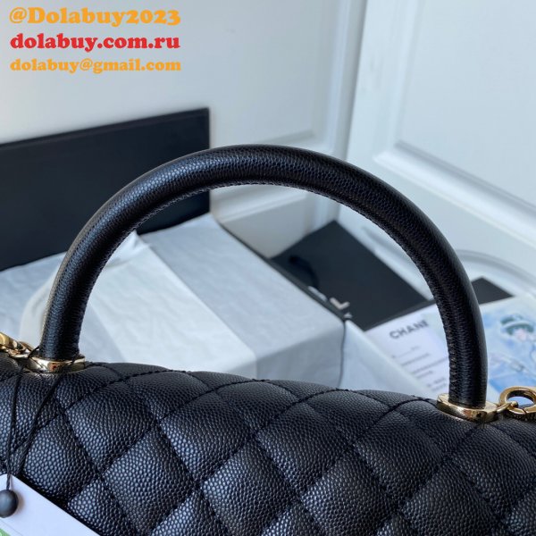 Luxury CC coco handle bag 92991 caviar leather 29cm