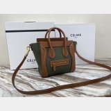 Designer Replica Celine Brown/Green Luggage Bags For Sale