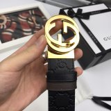 7 Star Gucci 37mm Replica Interlocking G-Buckle Leather black Belt