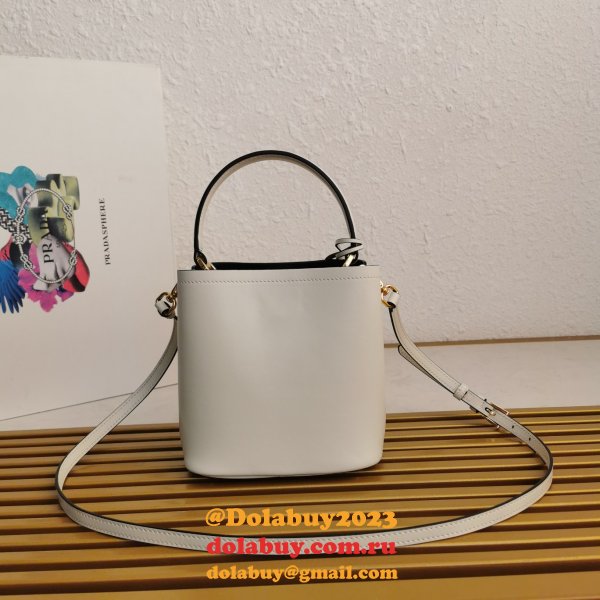 Platinum Prada 1BA373 Panier Saffiano Leather Perfect Replica Bag