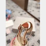 Dellena 95 Wedges Beige Perfect Jimmy Choo Replica Shoes