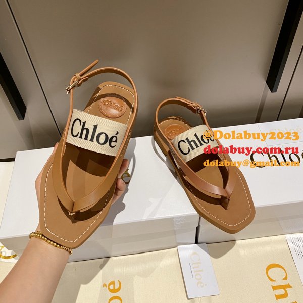 Designer Slippers Dupe AAAAA Replica Chloe Flip Flops