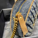 Saint Laurent Fake Vinyle round camera bag 610436 chevron-quilted