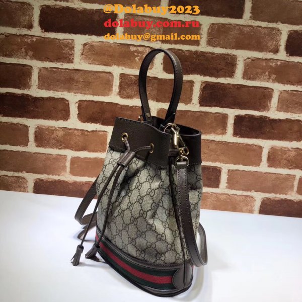 Beige/Ebony Knockoff 550621 GG Supreme Ophidia Small Bucket Bag