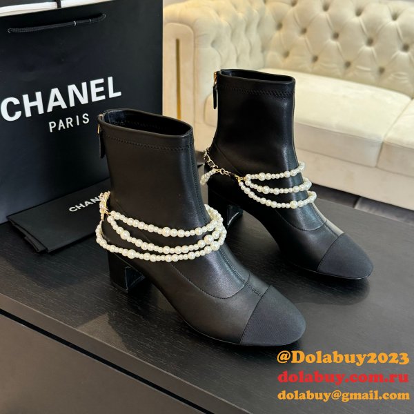 Top Quality Chanel Short Lambskin Boots