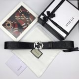 7 Star Gucci 37mm Replica Interlocking G-Buckle Leather black Belt