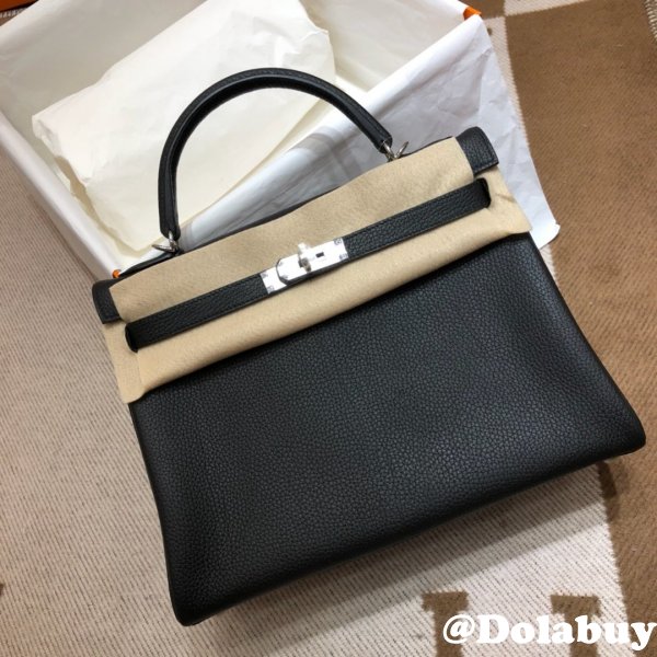 Hermes Kelly 32cm Togo leather Black